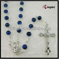 6mm Deep Blue Glass Round Beads Rosary Catholic